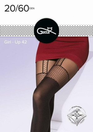 GATTA GIRL-UP 42 Rajstopy wzorzyste k.:Nero r.:2-S