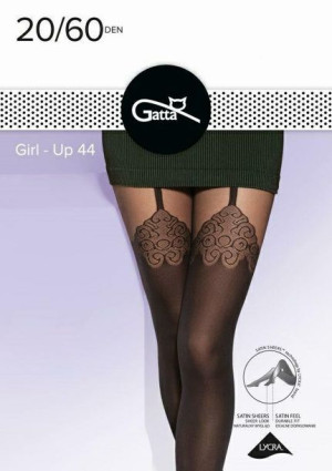 GATTA GIRL-UP 44 Rajstopy wzorzyste k.:Nero r.:4-L