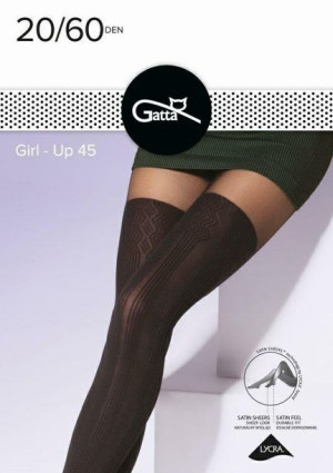 GATTA GIRL-UP 45 Rajstopy wzorzyste k.:Nero r.:4-L