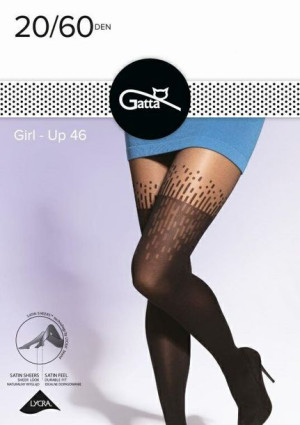 GATTA GIRL-UP 46 Rajstopy wzorzyste k.:Nero r.:2-S
