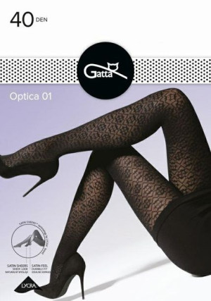 GATTA OPTICA 01 Rajstopy damskie 40 DEN k.:Nero r.:2-S