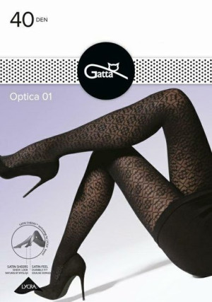 GATTA OPTICA 01 Rajstopy damskie 40 DEN k.:Nero r.:3-M