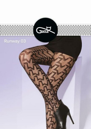 GATTA RUNWAY 03 Rajstopy damskie k.:Nero r.:3-4