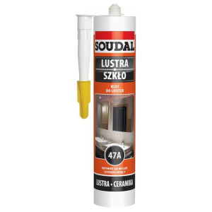 SOUDAL LUSTRA SZKŁO 47A odporny na wilgoć klej montażowy BEŻOWY 280ml(6067)