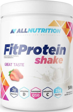 Allnutrition FitProtein Shake Strawberry Truskawka 500 g białko i witaminy