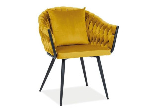Krzesło Nuvo Velvet Czarny Stelaż / Curry Bluvel 68