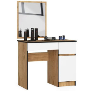 TOALETKA KOSMETYCZNA prawa małe lustro dąb CRAFT mat 90x50x142cm