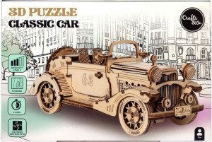 Drewniane puzzle 3D. Samochód