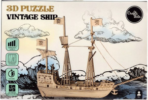 Drewniane puzzle 3D. Statek