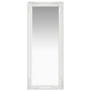 Lustro ścienne w stylu barokowym, 50x120 cm, białe