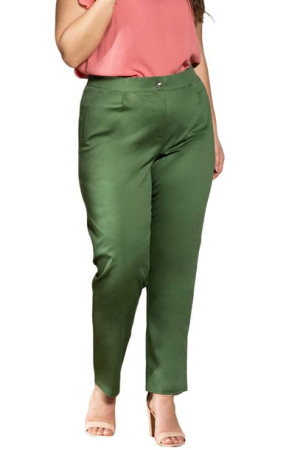 Spodnie KRYSPINA eleganckie zielone 56 PLUS SIZE