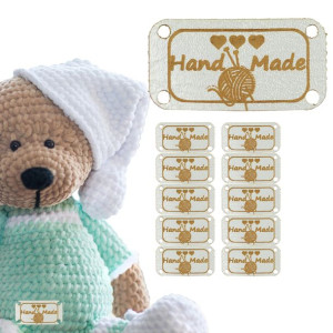 10x Handmade Skórzane Naszywki Metki Rękodzieło