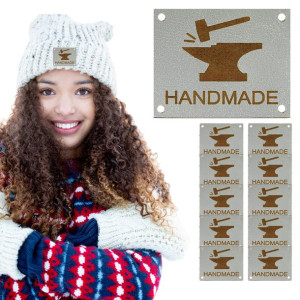 10x Handmade Skórzane Naszywki Metki Rękodzieło