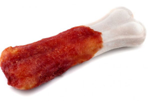 Maced | Przysmaki dla psa | Kość prasowana biała z kaczką 500g