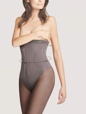 FIORE HIGH WAIST BIKINI - Rajstopy 40 DE 2-S/light_natural