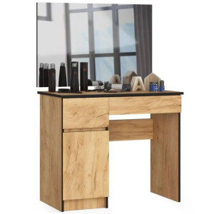 Toaletka KOSMETYCZNA duże lustro LEWA dąb CRAFT mat 90x50x142 cm