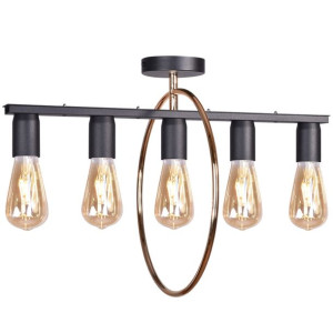 Lampa sufitowa ROLLO 6 czarny, złoty