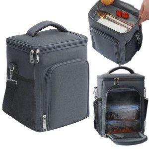 Torba Termiczna Izolowana Lodówka Lunch Box 2w1 Szary