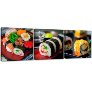ZESTAW OBRAZÓW Sushi Jedzenie 120x40