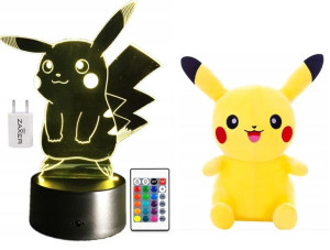 Zestaw Fana Pokemon Lampka Led Maskotka Pluszak 35 Prezent