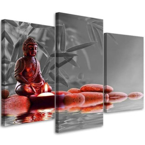 OBRAZ TRYPTYK Buddha Feng Shui Religia 90x60