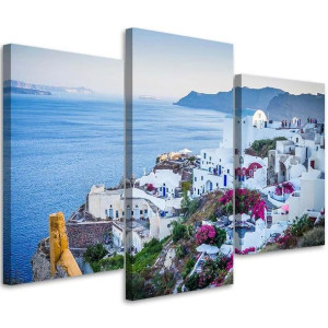 OBRAZ TRYPTYK Santorini Grecja Morze 90x60
