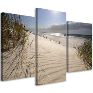 OBRAZ TRYPTYK Wydmy Plaża Morze 60x40