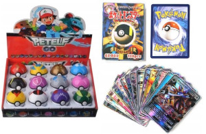 Zestaw Pokemon 12 Pokeball + 100szt Karty Gx Mega Prezent Dla Fana