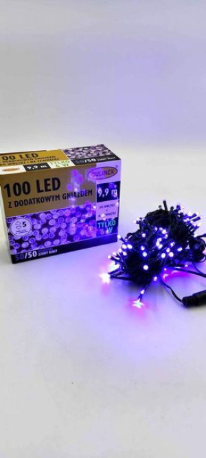 Lampki Led 100l Z Dod. Gniazdem, 9,9m Dekoracji Niebieski/zimny Biały