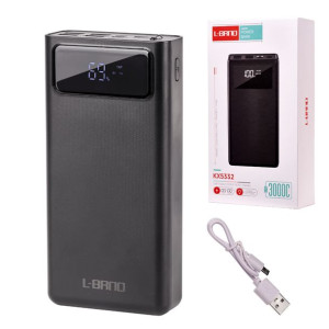L-BRNO Powerbank Power Bank USB 30000mAh z ekranem LED czarny