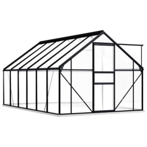 Emaga Szklarnia z ramą podstawy, antracytowa, aluminium, 7,03 m³