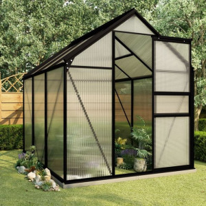 Emaga Szklarnia z ramą, antracytowa, aluminium, 3,61 m²