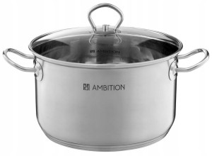 Am-acero Garnek 22cm 4,9l Szkl Pokr Ind