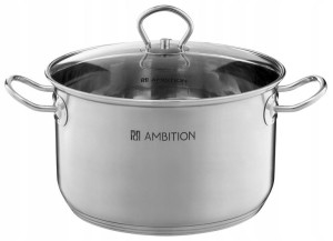 Am-acero Garnek 24cm 6,4l Szkl Pokr Ind