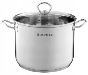 Am-acero Garnek Wys 22cm 6,8l Szkl Pokr Ind