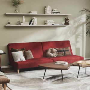 Emaga 2-osobowa sofa, kolor czerwonego wina, tapicerowana tkaniną
