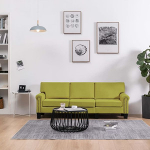 Emaga 3-osobowa sofa, zielona, tapicerowana tkaniną