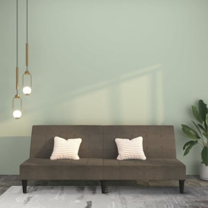 Emaga 2-osobowa sofa rozkładana, ciemnoszara, obita mikrofibrą