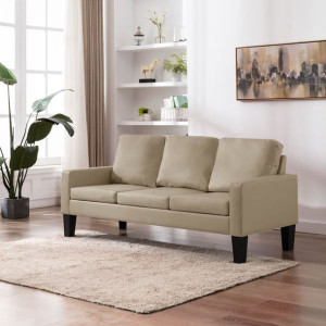 Emaga 3-osobowa sofa, cappuccino, sztuczna skóra