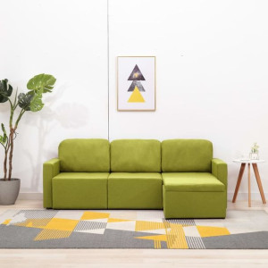 Emaga 3-osobowa, rozkładana sofa modułowa, zielona, tkanina