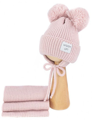 Czapka zimowa z szalikiem niemowlęca 40 - 44 cm