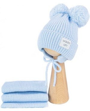 Czapka zimowa z szalikiem niemowlęca 40 - 44 cm