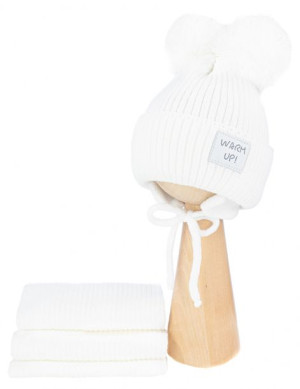 Czapka zimowa z szalikiem niemowlęca 40 - 44 cm