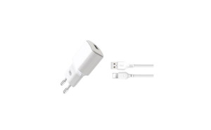 XO ładowarka sieciowa L73 1x USB 2,4A biała + kabel Lightning