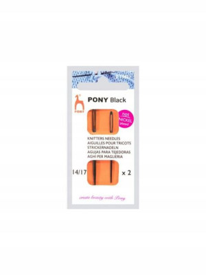 Metalowe igły do włóczki bezNiklu PONY BLACK 15821