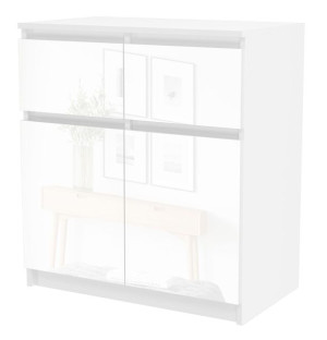 Komoda Malaga 2d2s Biel Połysk