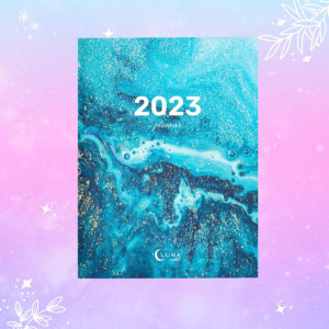 Kalendarz miesięczny 2023 A5 Luna World AQUA