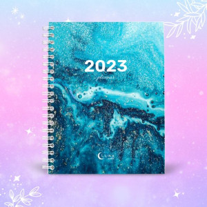 Kalendarz Planner dzienny spirala 2023 AQUA