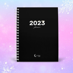 Kalendarz Planner dzienny spirala 2023 CZARNY