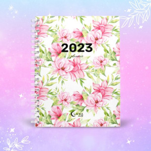 Kalendarz Planner dzienny spirala 2023 KWIATY RÓŻ